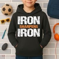 Iron Sharpens Iron Funny Christian Kids Hoodie thumb 2