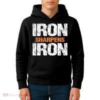 Iron Sharpens Iron Funny Christian Kids Hoodie thumb 4