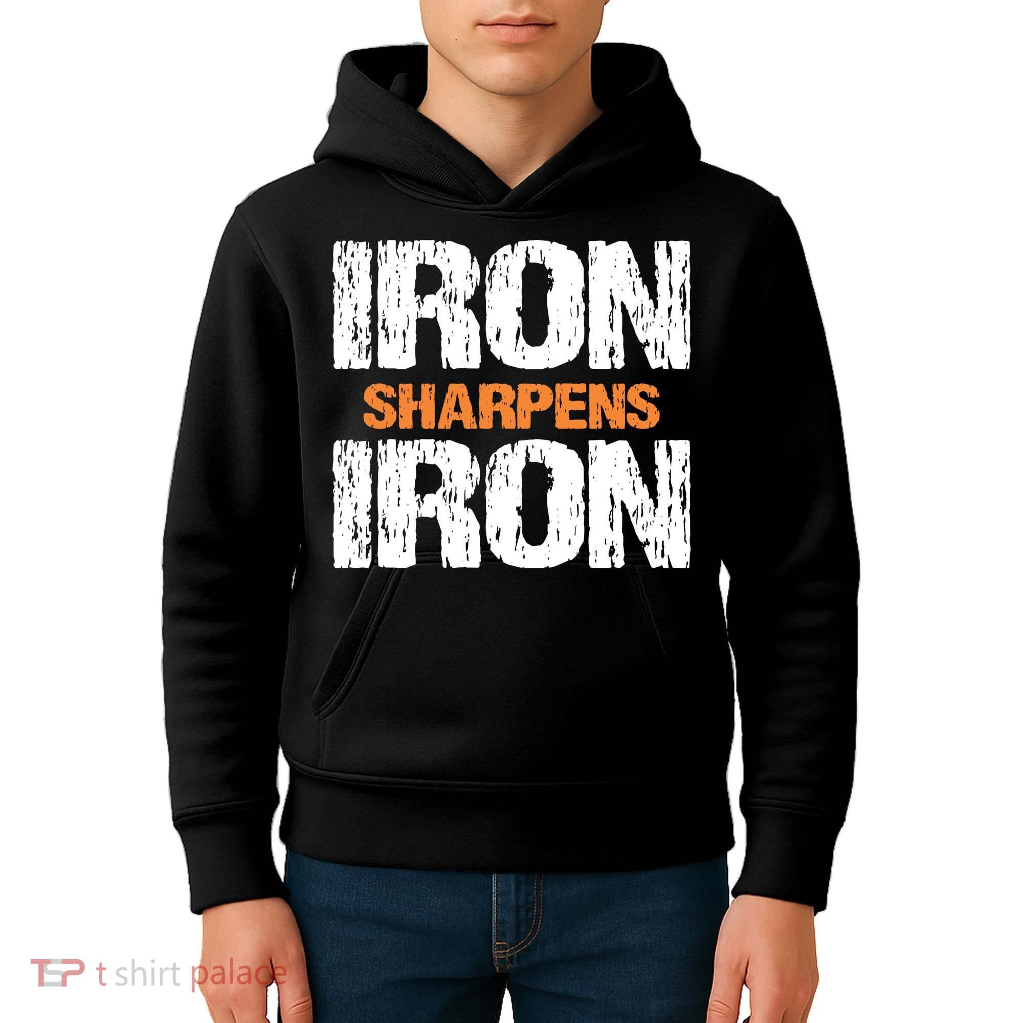 Iron Sharpens Iron Funny Christian Kids Hoodie