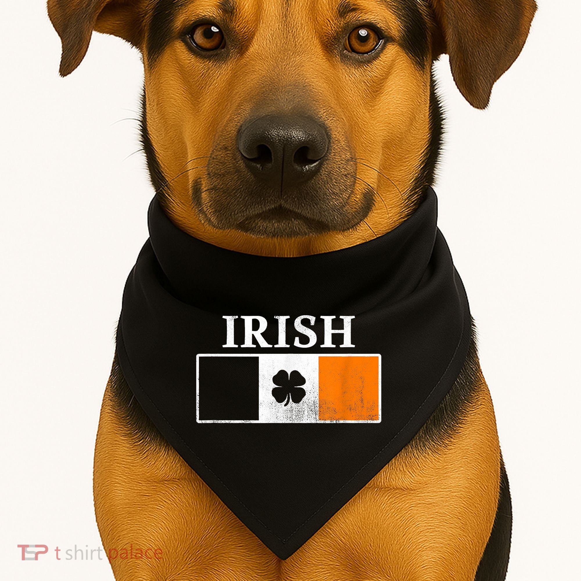 Ireland Shamrock Irish Flag St Patty's Day USA-Made Doggie Bandana
