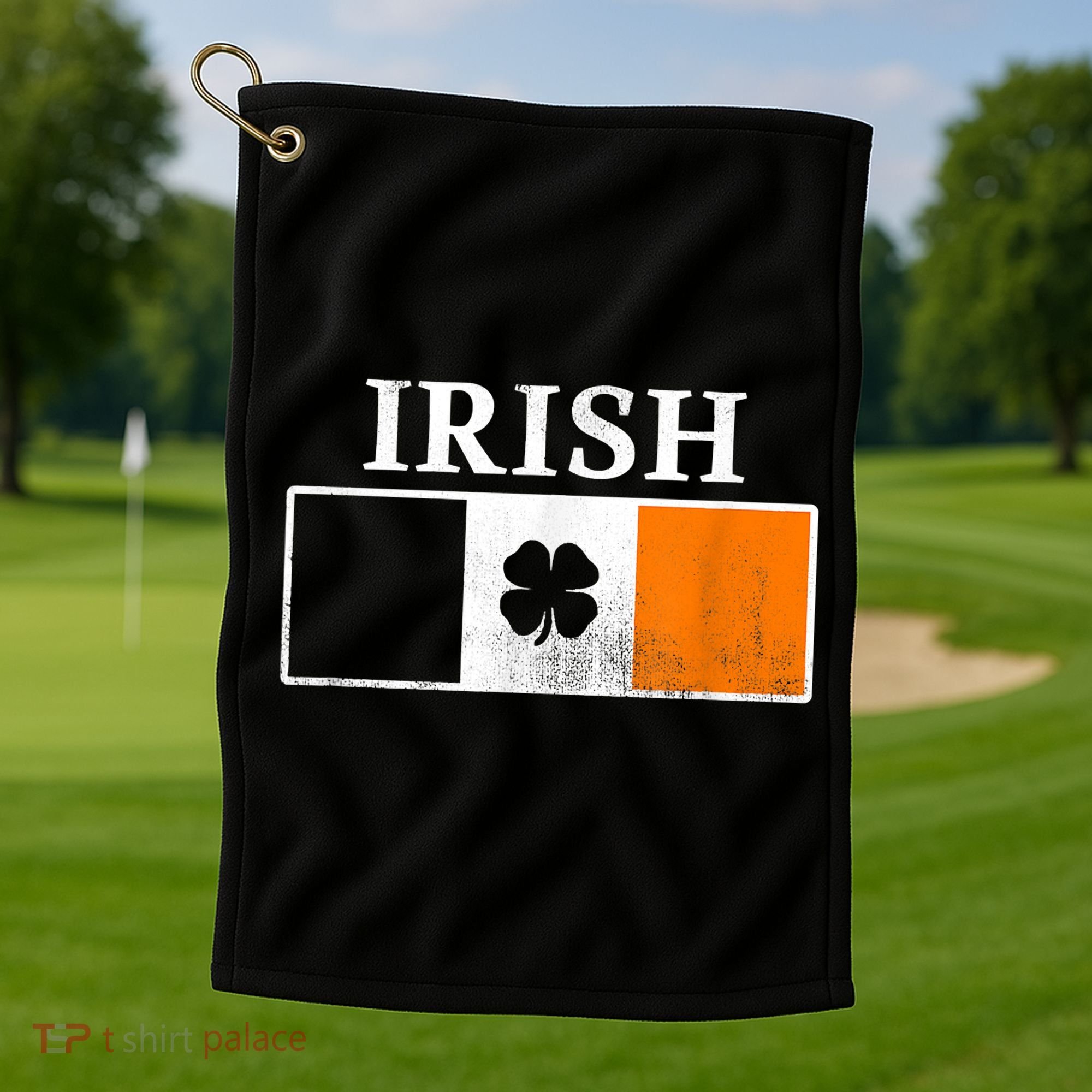 Ireland Shamrock Irish Flag St Patty's Day Golf Towel