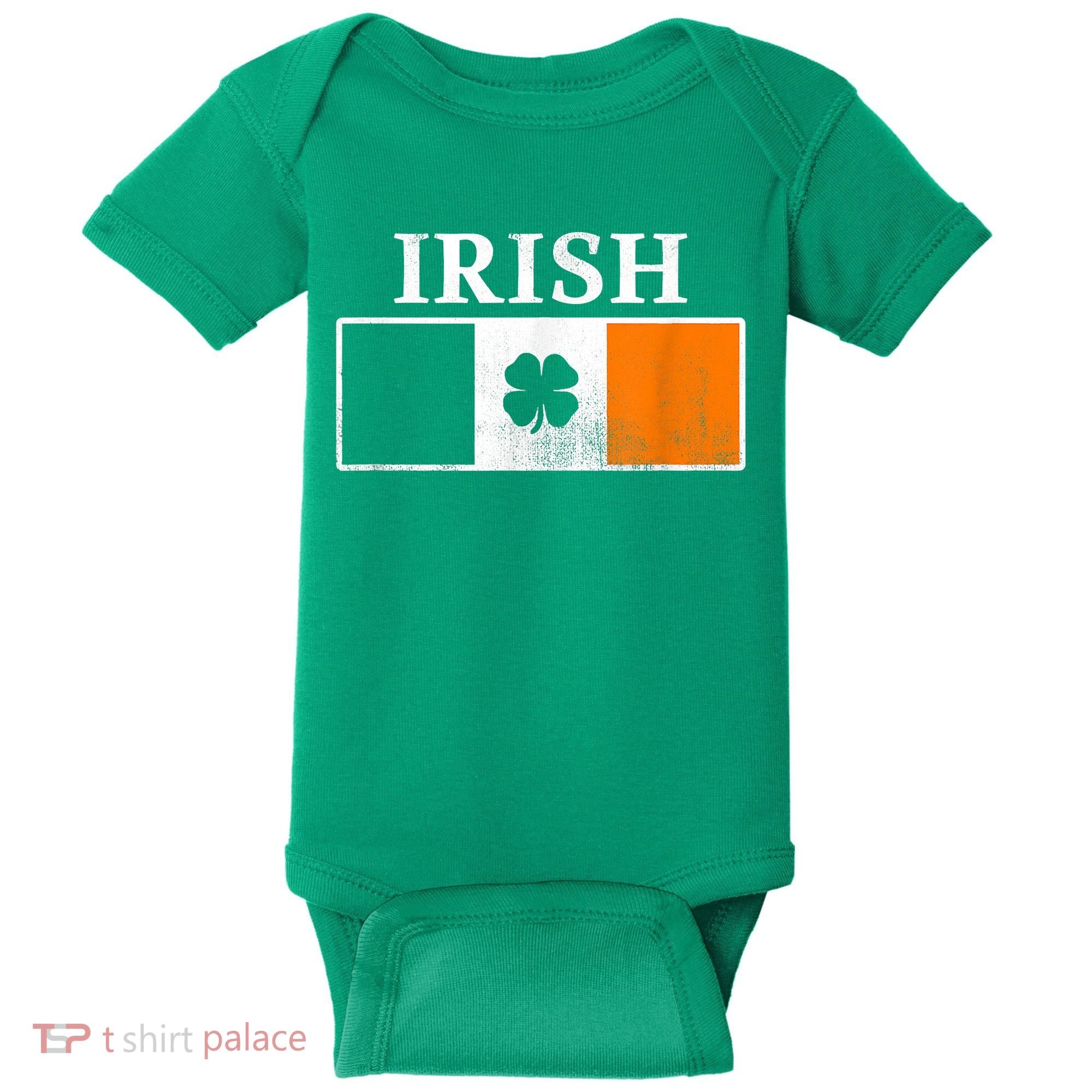 Ireland Shamrock Irish Flag St Patty's Day Baby Bodysuit