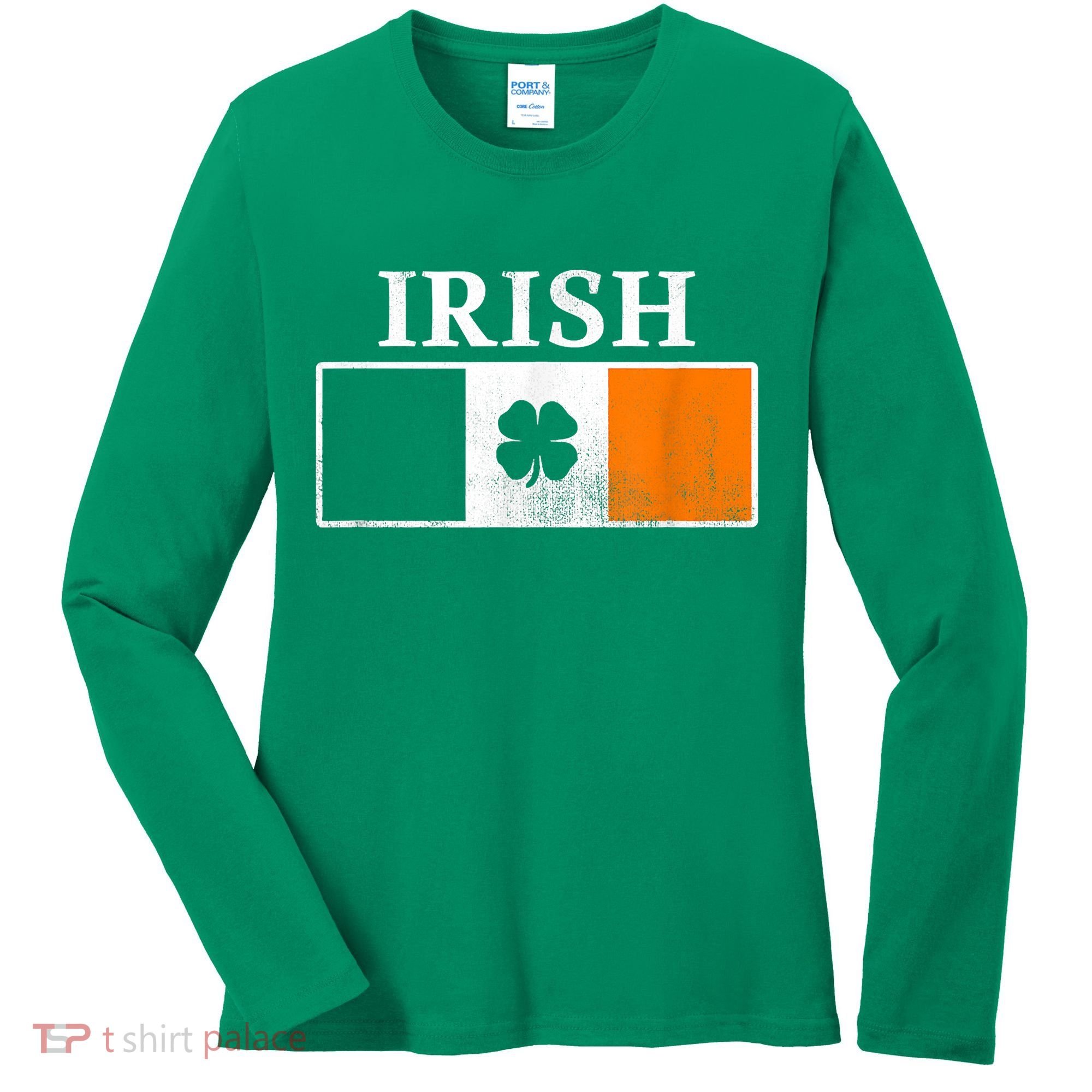 Ireland Shamrock Irish Flag St Patty's Day Women's Long Sleeve Shirt