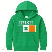 Ireland Shamrock Irish Flag St Patty's Day Kids Hoodie thumb 0