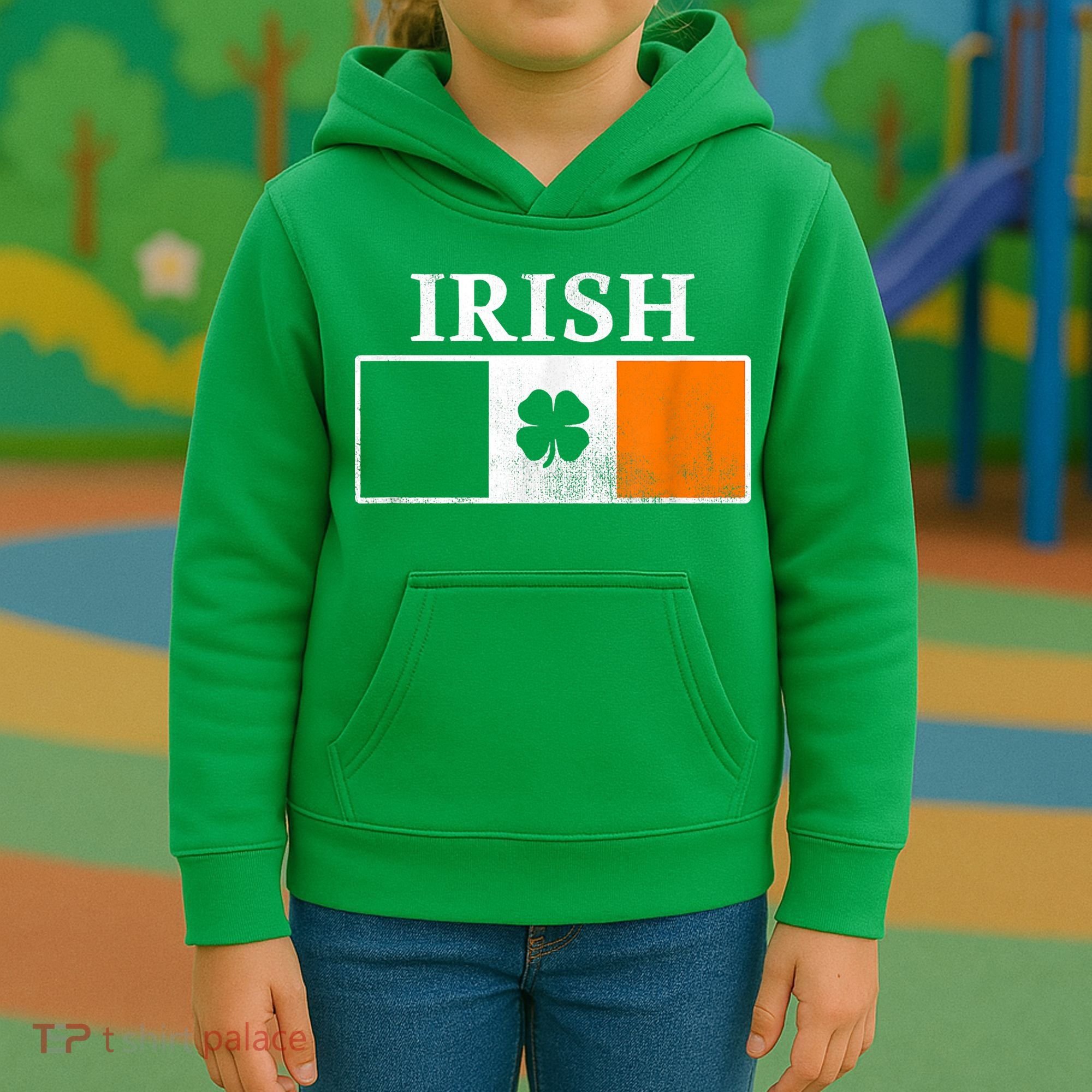 Ireland Shamrock Irish Flag St Patty's Day Kids Hoodie