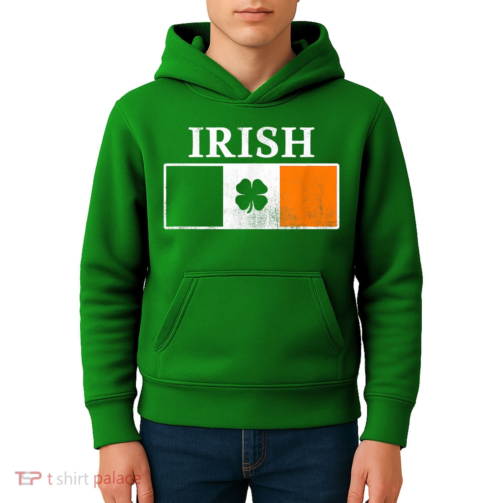 Ireland Shamrock Irish Flag St Patty's Day Kids Hoodie