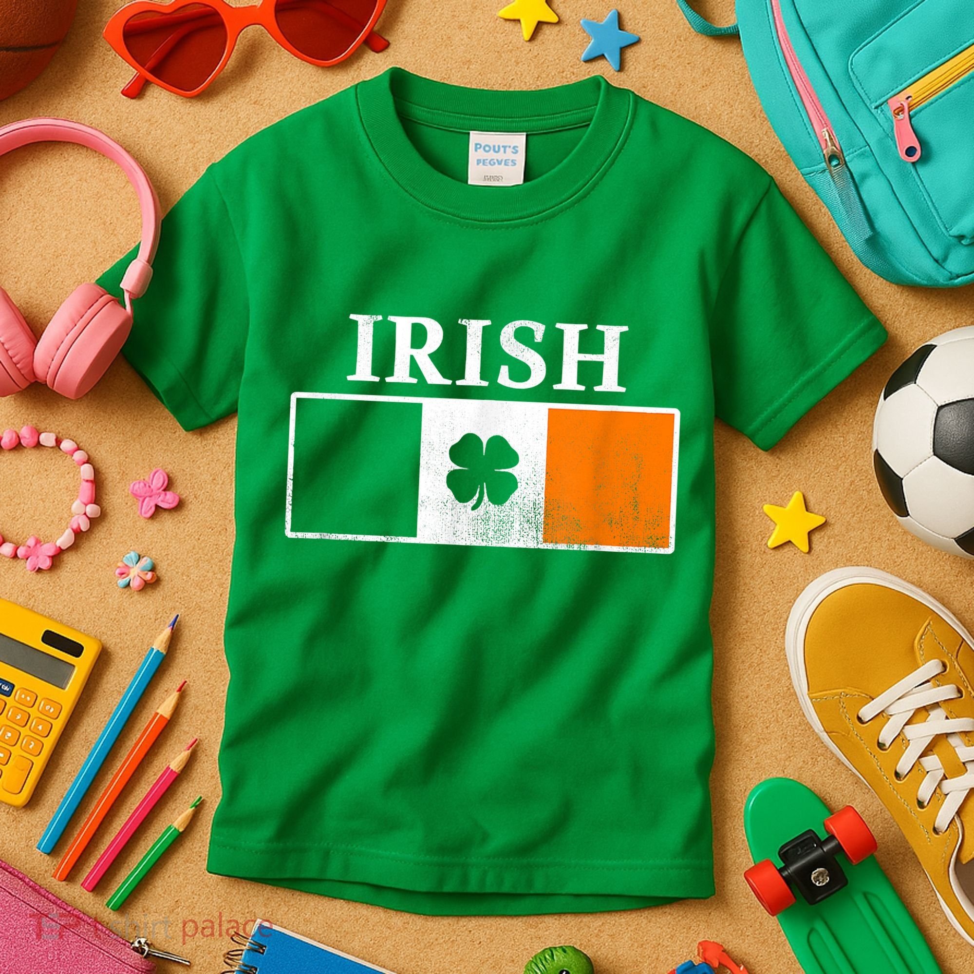 Ireland Shamrock Irish Flag St Patty's Day Kids T-Shirt