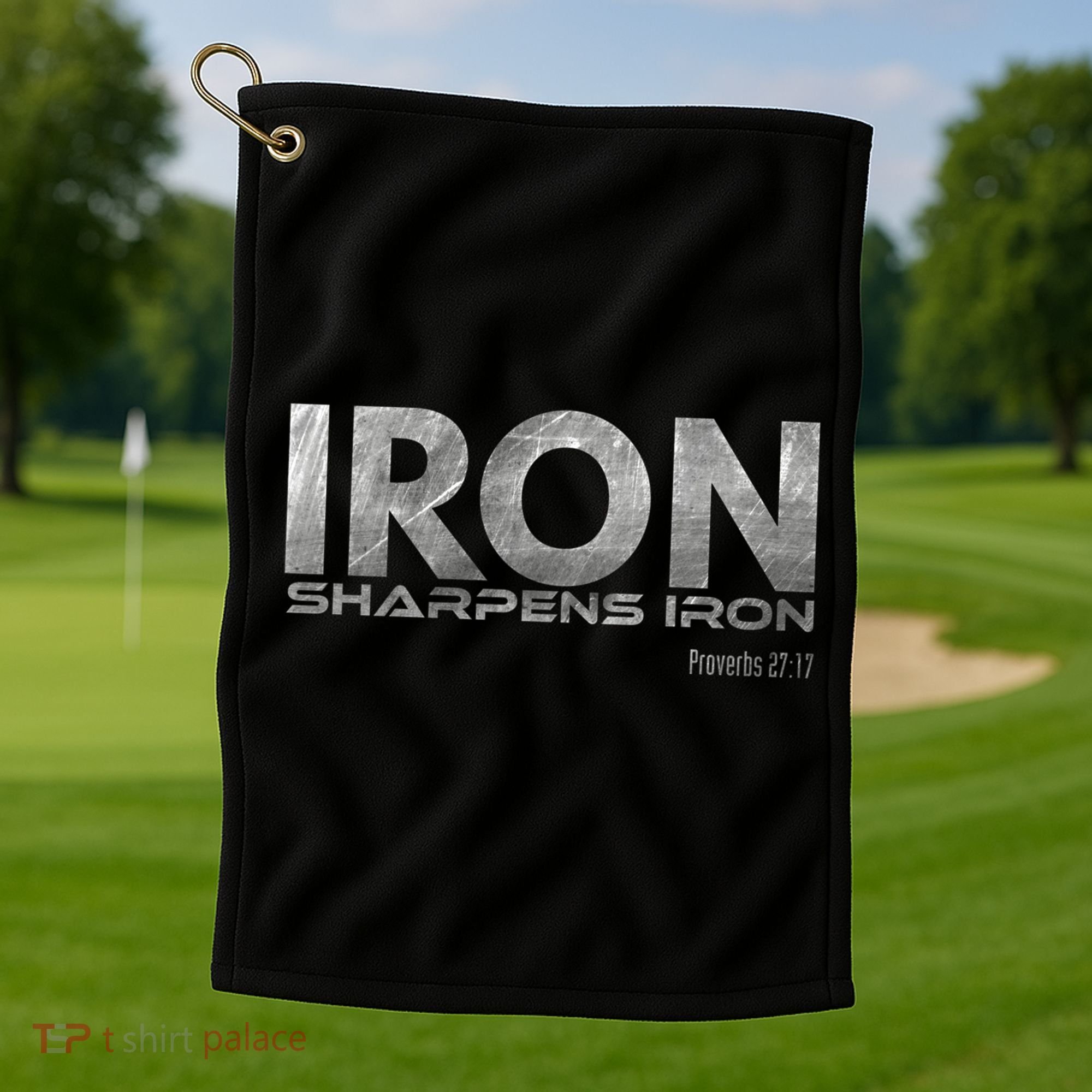 Iron Sharpens Iron Funny Gift Golf Towel