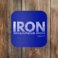 Iron Sharpens Iron Funny Gift Coaster thumb 0