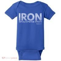 Iron Sharpens Iron Funny Gift Baby Bodysuit thumb 0