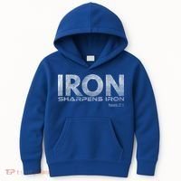 Iron Sharpens Iron Funny Gift Kids Hoodie thumb 0