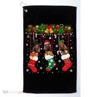 Irish Setter In Sock Xmas Reindeer Santa Elf Dog Gift Golf Towel thumb 0