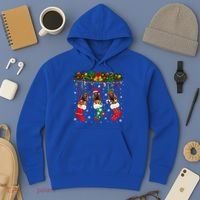 Irish Setter In Sock Xmas Reindeer Santa Elf Dog Gift Hoodie thumb 3
