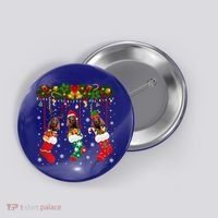 Irish Setter In Sock Xmas Reindeer Santa Elf Dog Gift Button thumb 0