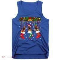 Irish Setter In Sock Xmas Reindeer Santa Elf Dog Gift Tank Top thumb 0
