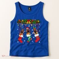 Irish Setter In Sock Xmas Reindeer Santa Elf Dog Gift Tank Top thumb 2