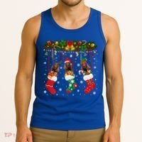 Irish Setter In Sock Xmas Reindeer Santa Elf Dog Gift Tank Top thumb 3