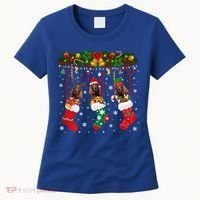 Irish Setter In Sock Xmas Reindeer Santa Elf Dog Gift Women's T-Shirt thumb 0