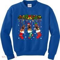 Irish Setter In Sock Xmas Reindeer Santa Elf Dog Gift Kids Sweatshirt thumb 0