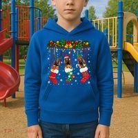Irish Setter In Sock Xmas Reindeer Santa Elf Dog Gift Kids Hoodie thumb 2