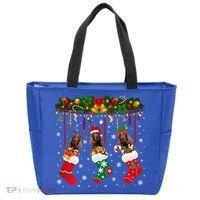 Irish Setter In Sock Xmas Reindeer Santa Elf Dog Gift Tote Bag thumb 0