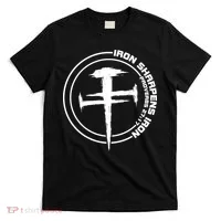 Iron Sharpens Iron Proverbs 27:17 Christian Quote T-Shirt thumb 0