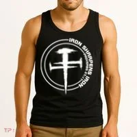Iron Sharpens Iron Proverbs 27:17 Christian Quote Tank Top thumb 3