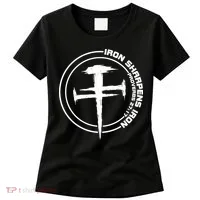 Iron Sharpens Iron Proverbs 27:17 Christian Quote Women's T-Shirt thumb 0