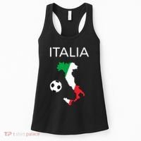 Italy Soccer Italia Forza Azzurri Italian Flag Long Sleeve Women's Tank Top thumb 0