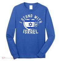 I Support Israel I Stand With Israel Heart Israeli Flag Long Sleeve Shirt thumb 0