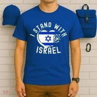 I Support Israel I Stand With Israel Heart Israeli Flag T-Shirt thumb 6