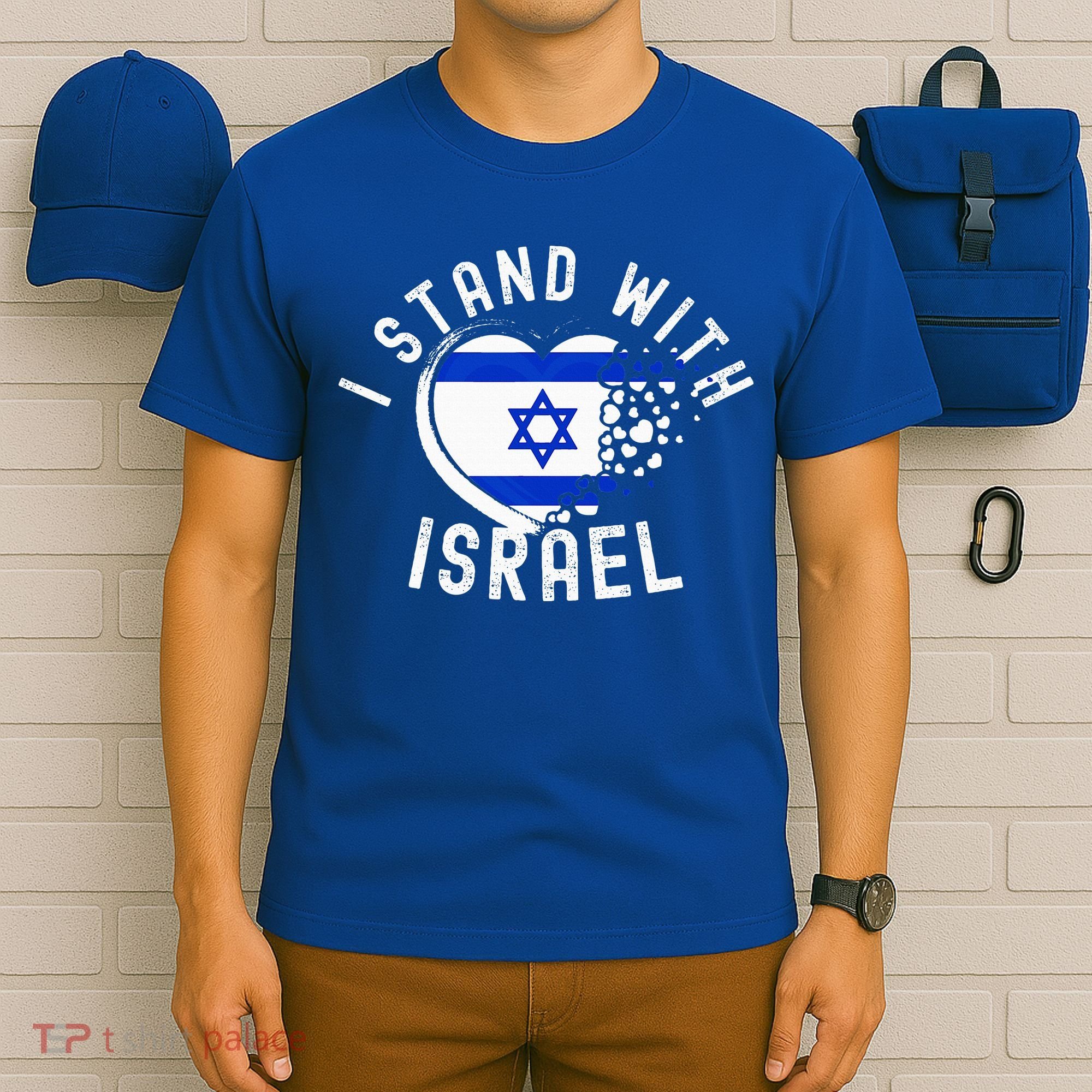 I Support Israel I Stand With Israel Heart Israeli Flag T-Shirt