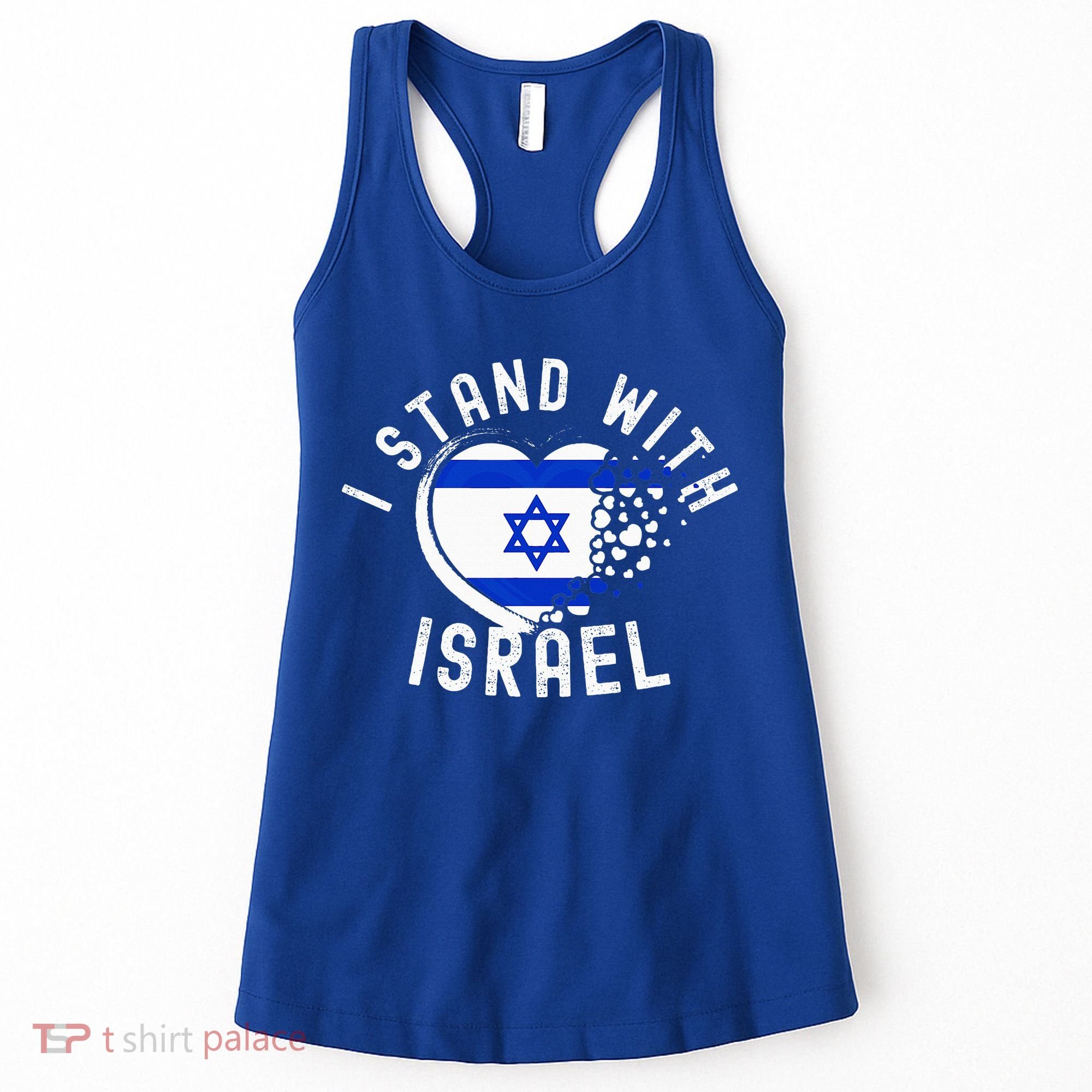 I Support Israel I Stand With Israel Heart Israeli Flag Women's Tank Top