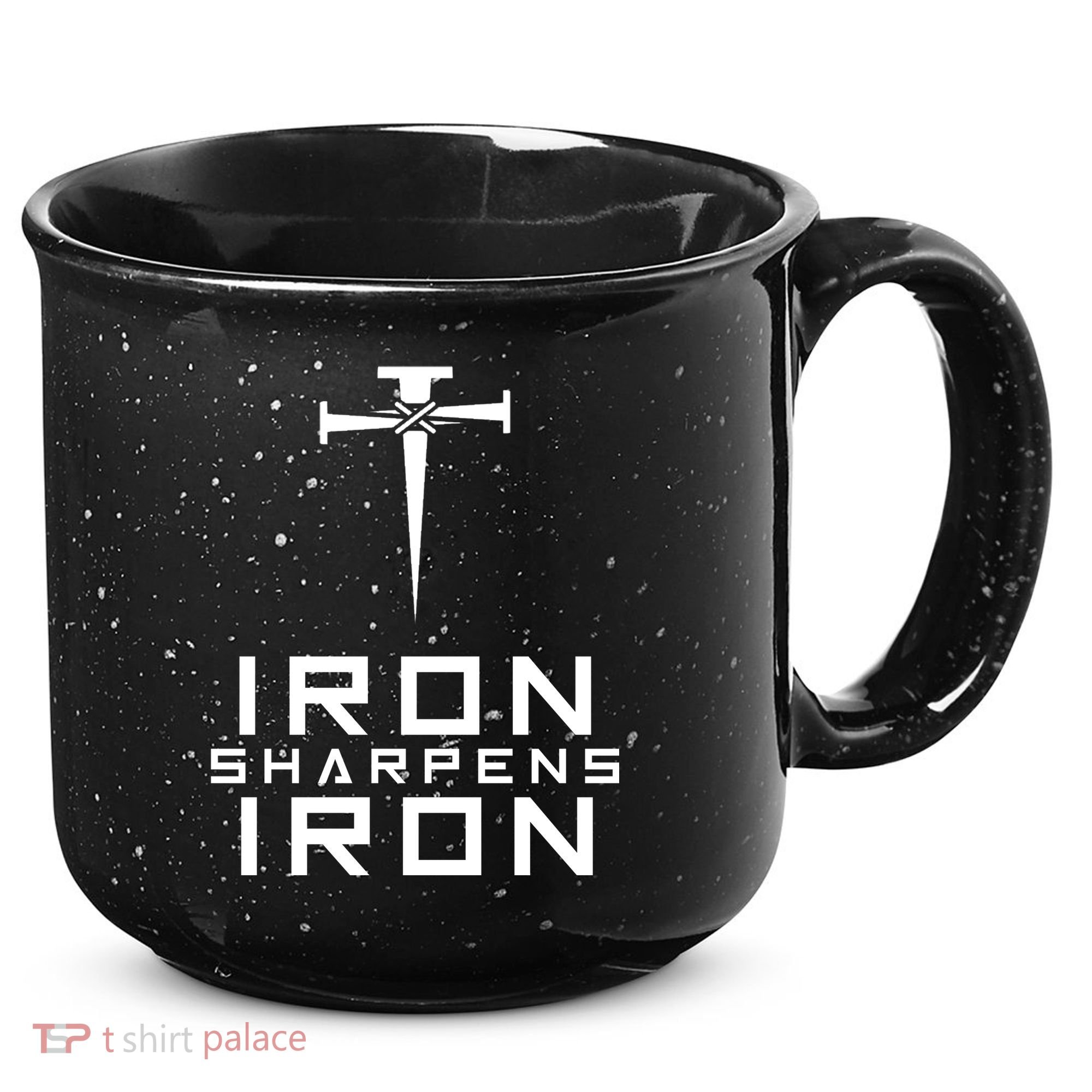 Iron Sharpens Iron Christian Faith 15oz Campfire Ceramic Mug