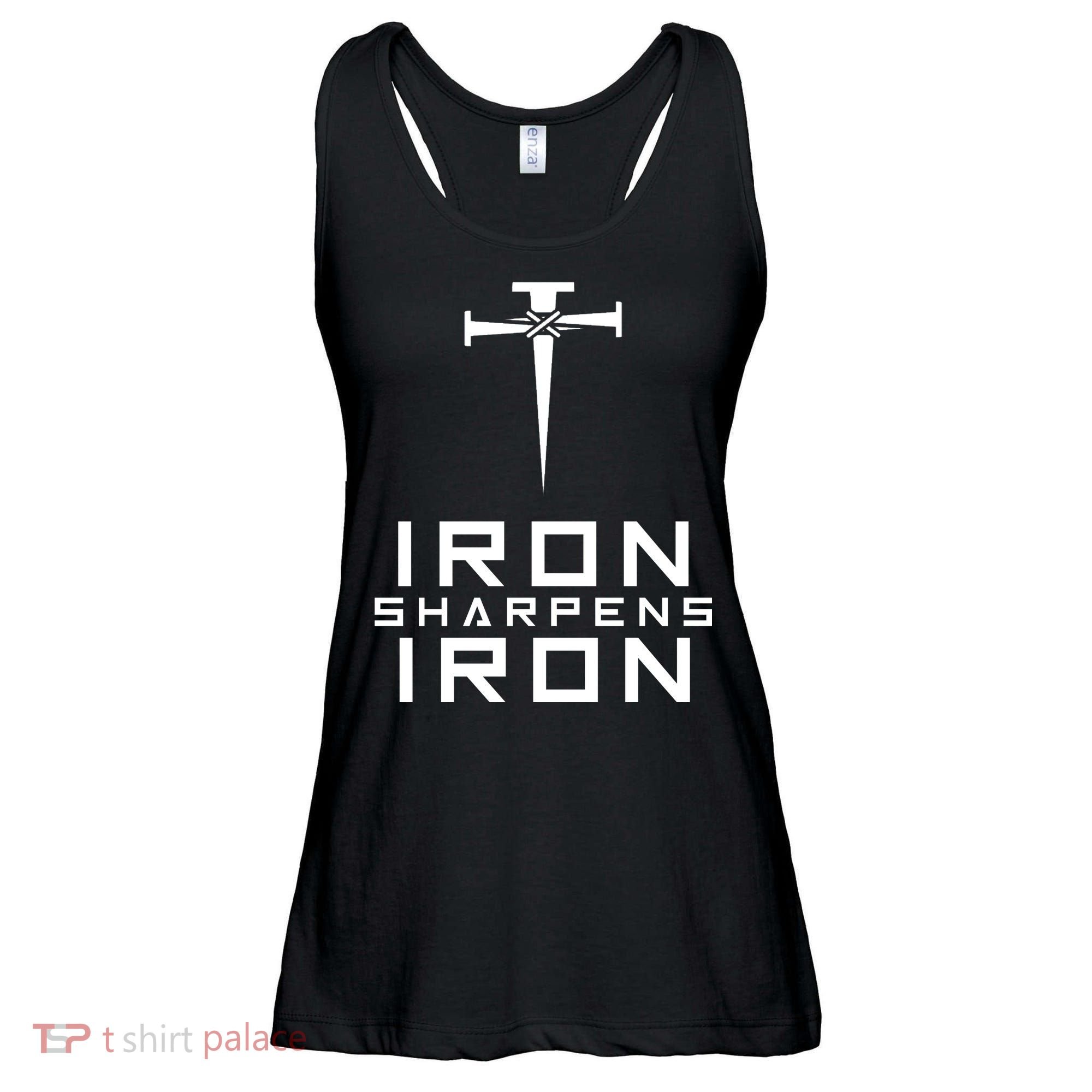 Iron Sharpens Iron Christian Faith Ladies Essential Flowy Tank