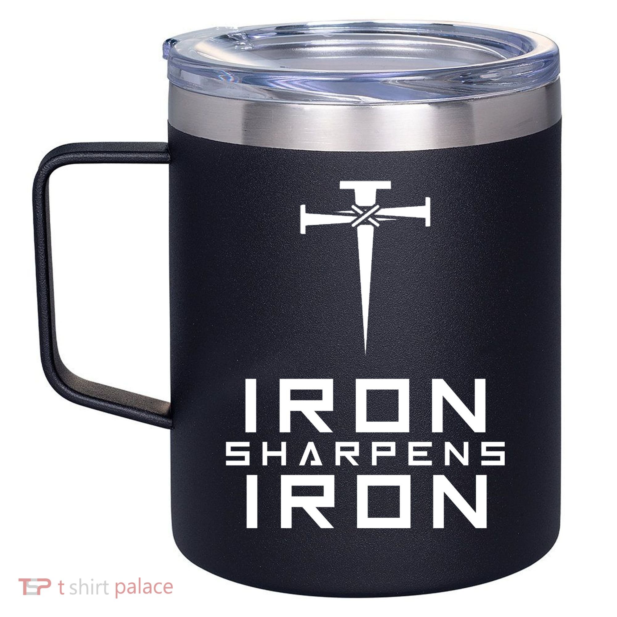 Iron Sharpens Iron Christian Faith 12oz Stainless Steel Coffee Mug