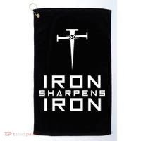 Iron Sharpens Iron Christian Faith Golf Towel thumb 0