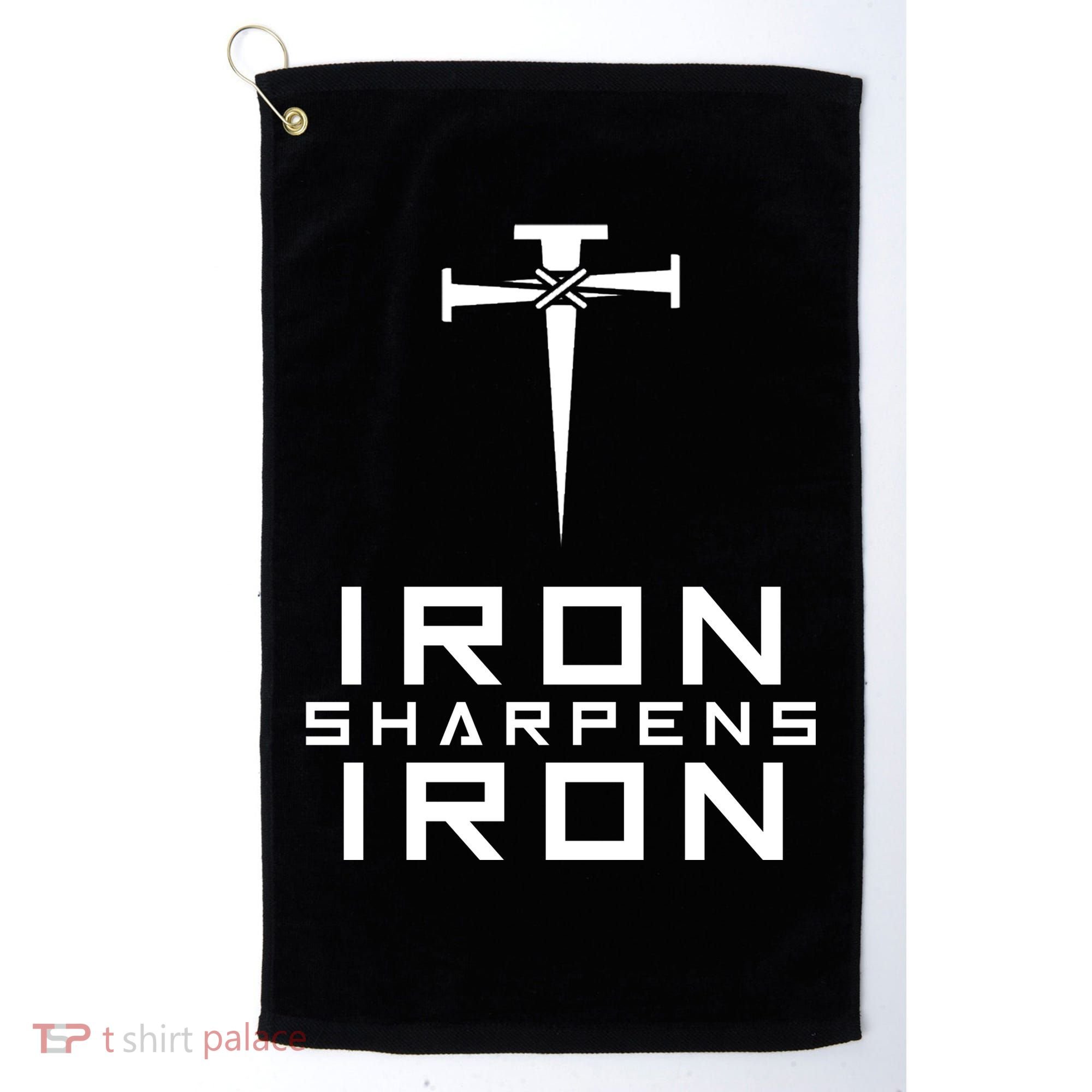 Iron Sharpens Iron Christian Faith Golf Towel
