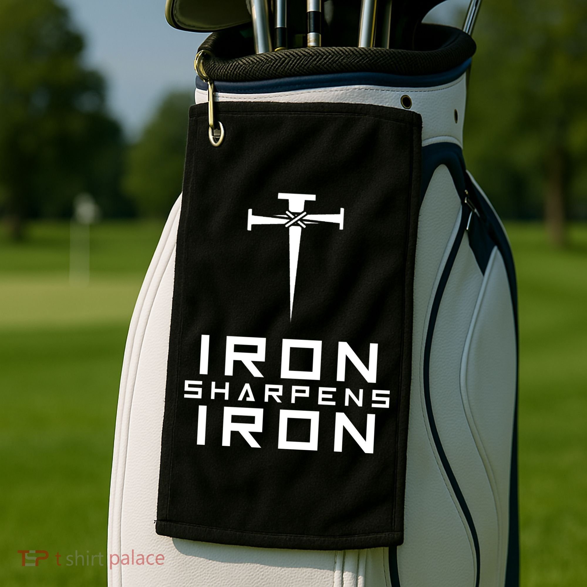 Iron Sharpens Iron Christian Faith Golf Towel