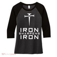 Iron Sharpens Iron Christian Faith Women's Tri-Blend 3/4-Sleeve Raglan Shirt thumb 0