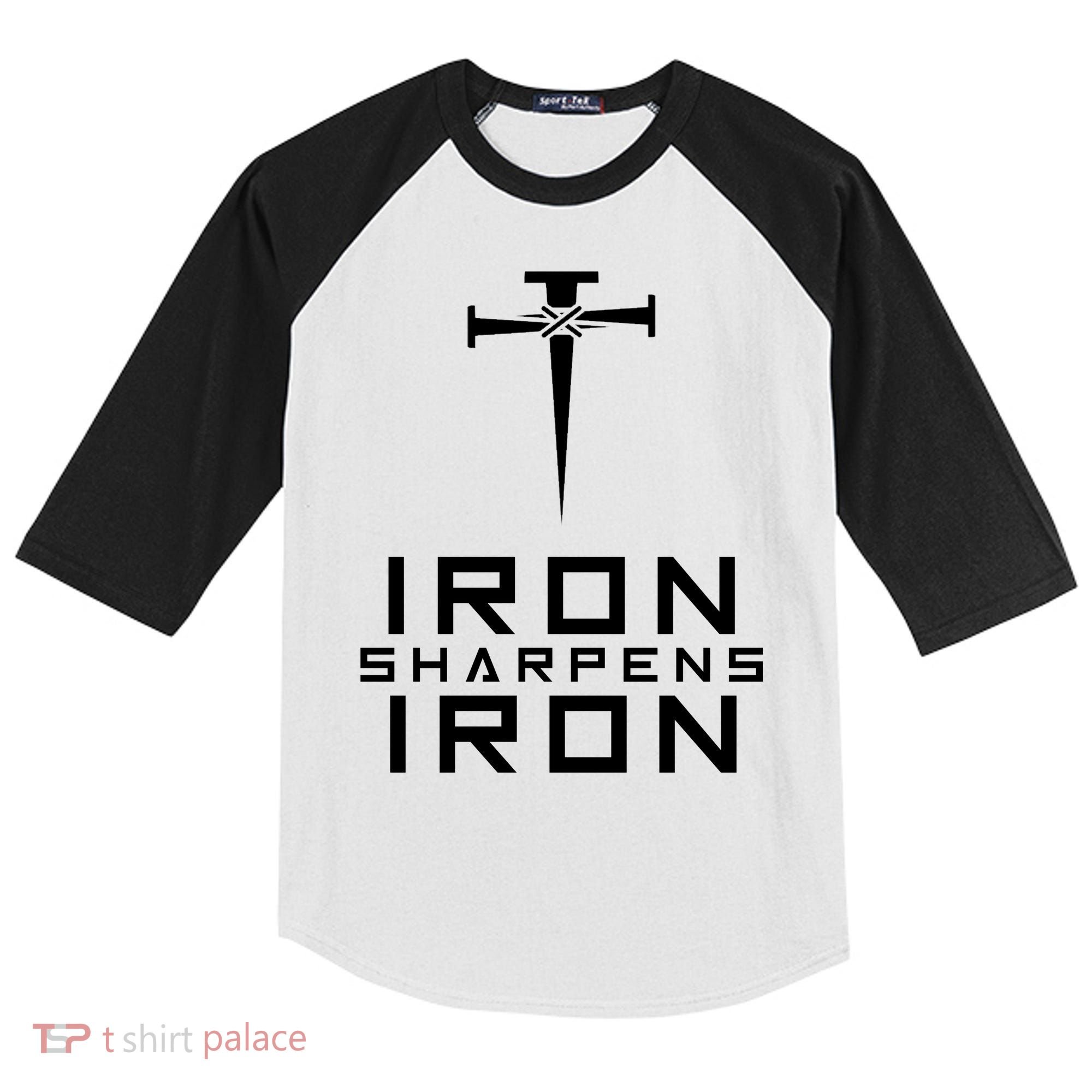 Iron Sharpens Iron Christian Faith Kids Colorblock Raglan Jersey