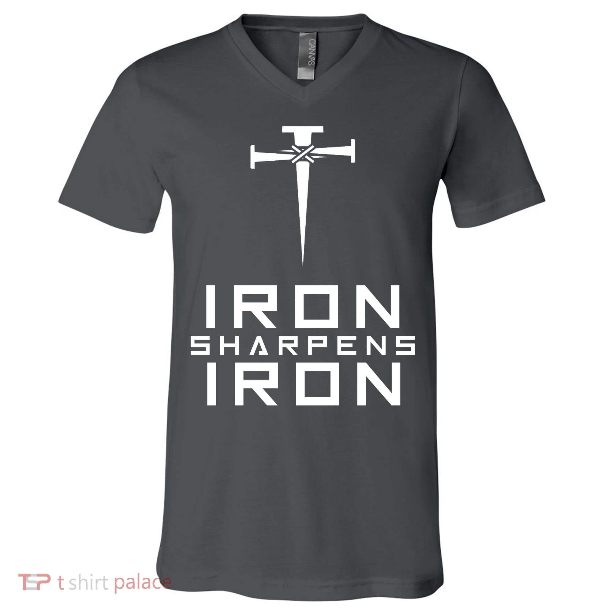 Iron Sharpens Iron Christian Faith V-Neck T-Shirt