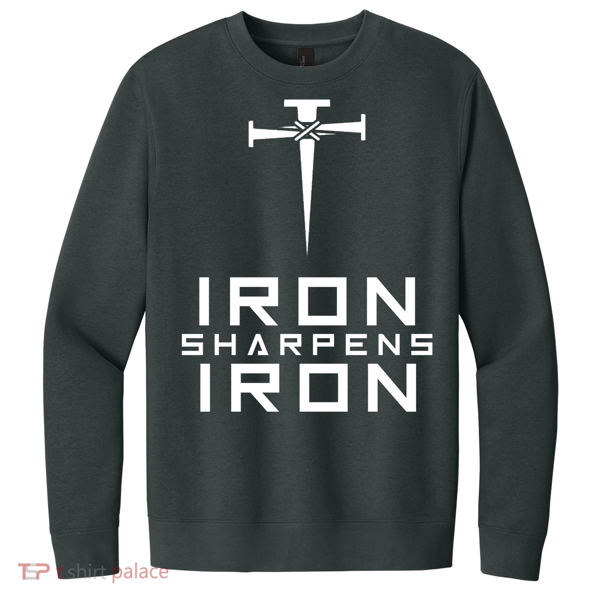 Iron Sharpens Iron Christian Faith V.I.T. Fleece Crew Sweatshirt