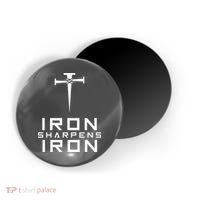 Iron Sharpens Iron Christian Faith Magnet thumb 0