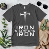 Iron Sharpens Iron Christian Faith Premium T-Shirt thumb 2