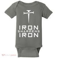 Iron Sharpens Iron Christian Faith Baby Bodysuit thumb 0