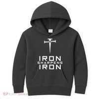 Iron Sharpens Iron Christian Faith Kids Hoodie thumb 0