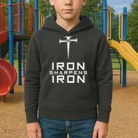 Iron Sharpens Iron Christian Faith Kids Hoodie thumb 2