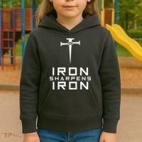 Iron Sharpens Iron Christian Faith Kids Hoodie thumb 3