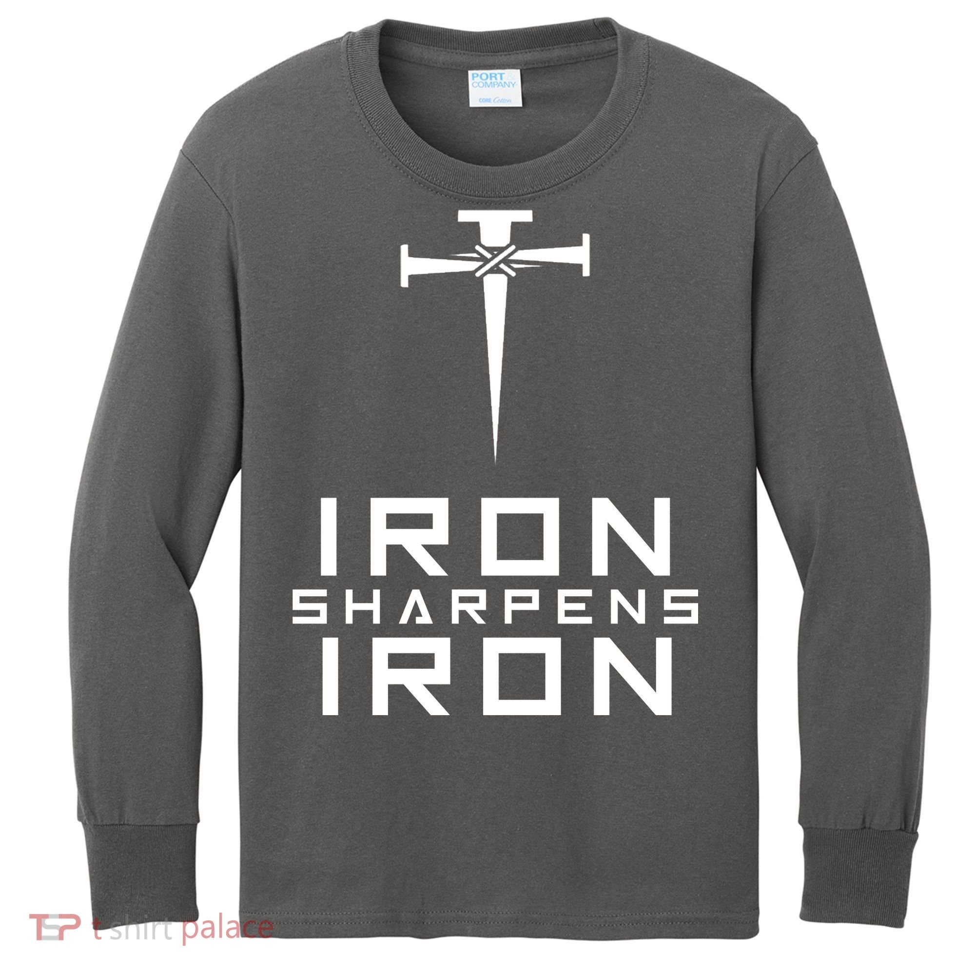 Iron Sharpens Iron Christian Faith Kids Long Sleeve Shirt